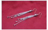 925 Silver Bridal Beads Tassel Earrings For Women Brincos S-E62