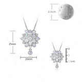 Multi-Flower Zircon Pendant Necklace
