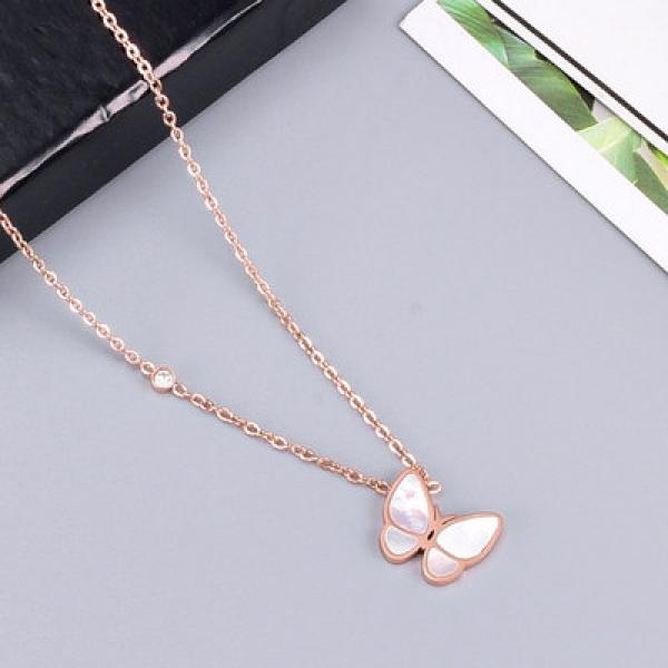 Butterfly Shell Necklace 18k Yellow Fine Jewelry
