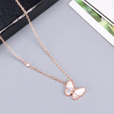 Butterfly Shell Necklace 18k Yellow Fine Jewelry