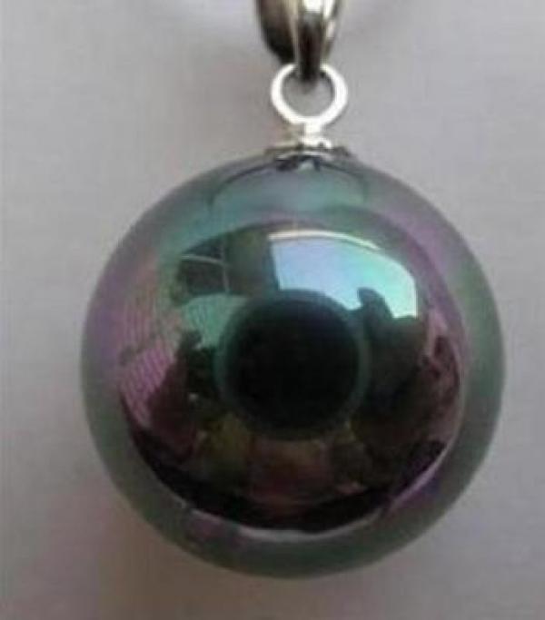 2pc Charming 14mm +AB Sea Shell Pearl Pendant Necklace 17''