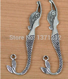 20pcs Vintage Mermaid Shape Bookmark Charms for DIY Jewelry