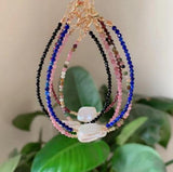 Baroque Freshwater Pearl Bracelet with Lapis Gemstone