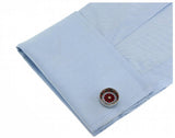 Wheel of Fortune Roulette Cufflinks in Brass, Red Color