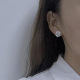 Baroque 11-12mm Freshwater Pearls Silver Stud Earring