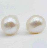 Baroque Freshwater Pearl Stud Earrings 925 Sterling Silver