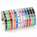 Stainless Steel Speed Numerals Bangles Cuff Bracelet