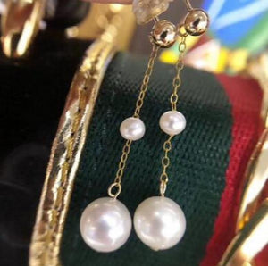 6-9mm Round Freshwater Australia South Sea Pearl Earrings