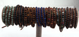 Stone Beads Long Wrap Bracelet 4 Wraps Leather Beads Bracelet For Women