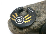 Hand Painted Wooden Hoop Earrings - Boho Hippie Women's Jewelry