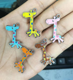 50pcs Giraffe Pink Enamel Metal Charm Pendants for DIY Necklace Jewelry Making