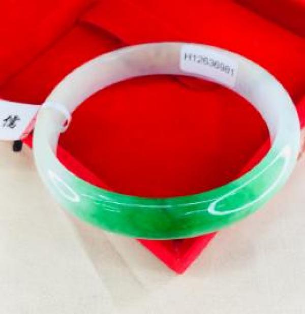 Natural Green Jadeite Bracelet 54-62mm Double Female Jade Gift Certif