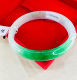 Natural Green Jadeite Bracelet 54-62mm Double Female Jade Gift Certif