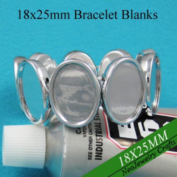 5 pcs 18x25MM Bracelet Blanks Stretchy Oval Tray Setting Elastic Bezel Blank