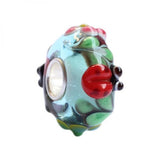 925 Silver Large Hole 3D Flowers Frog Charm Beads