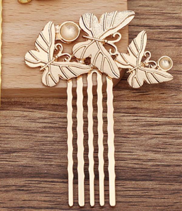 10 PCS Alloy Butterfly Hair Comb DIY Jewelry Making
