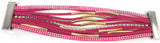 Sky Suede Braid Magnetic Bracelet with Rhinestone Cupchain