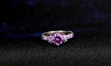 Simulated Amethyst Ring Allergy Tibetan Silver Purple Crystal Wedding