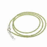 Peridot Natural Crystal Bracelet Cut Corner Bead Necklace for Women