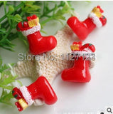 30pcs Resin Christmas Boots for DIY Glass Globe Necklace