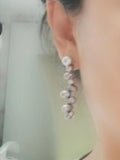 Real Gray Pearl S925 Silver Dangle Earrings