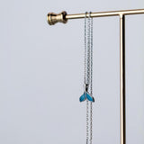 S925 Sweet Whale Dolphin Fish Tail Leaves Pendant Necklace