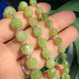 Green Peridot Faceted Stone Round Loose Beads for DIY Jewelry Making