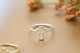 Cross Line Ring Silver Golden Jewelry - 12Pcs/Lot
