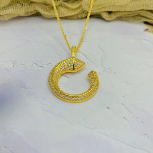Copper Zircon Necklace with Earrings Set S1880