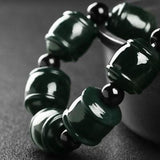 Natural Hetian Jade Dark Green Bracelet Men Women's Jewelry Gift