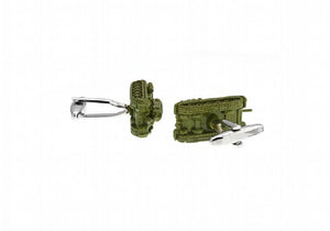 Sunnylink 3D Tank Green Cufflinks for Shirt