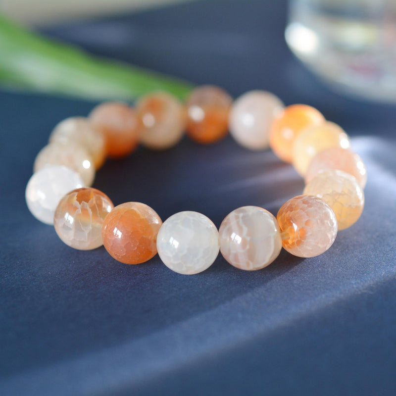 Agate Bracelet for Women & Girls, Natural Stone Beads Stretch Bracelet