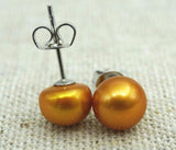 11mm Brown Freshwater Pearl Earring S925 Sterling Silver Party Jewelry