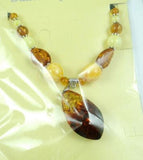 Modernist TEARDROP GOLDEN HONEY AMBERS Necklace