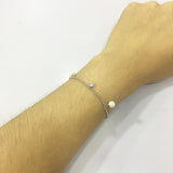 925 Silver Round Pearl Bracelet for Women