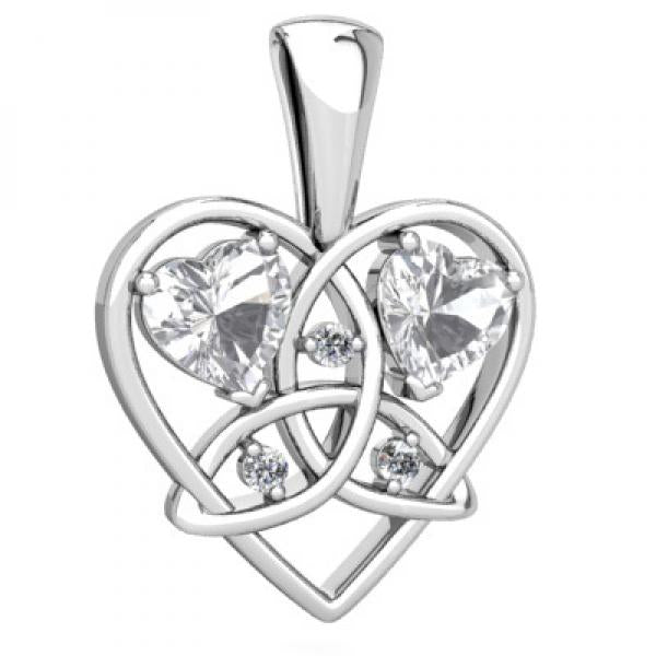 European Fine Woman Party Birthday Wedding Gift Heart Zircon Pendant