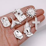 3PCS Stainless Steel Sun Pendant Charms For DIY Jewelry