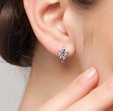 925 Silver Natural Stone Hollow Out Zircon Crystal Earrings