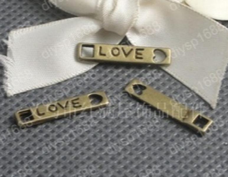 200pcs Antique Bronze LOVE Pendants for Jewelry Making DIY