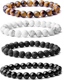 8mm Natural Gemstone Stretch Beaded Bracelet