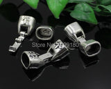 Antique Silver Fold Over Lobster Clasp for 7x10mm Cord - 5Sets