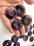 5pcs 30mm Dounts Natural Stone Beads Amethysts Pendant Necklace