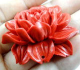 Natural Stone Cinnabar Flower Pendant for DIY Jewelry Making