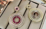 S925 Silver Circle Zircon Crystal Earrings DIY Accessories