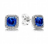 925 Silver Rose Elegant Crystal Stud Earrings Wedding Gift