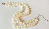 Baroque Pearl Bracelet 2 Strands Extend Chain Clasp Real Freshwater Pearl