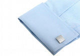 Men's Silver Brass Square Cufflinks