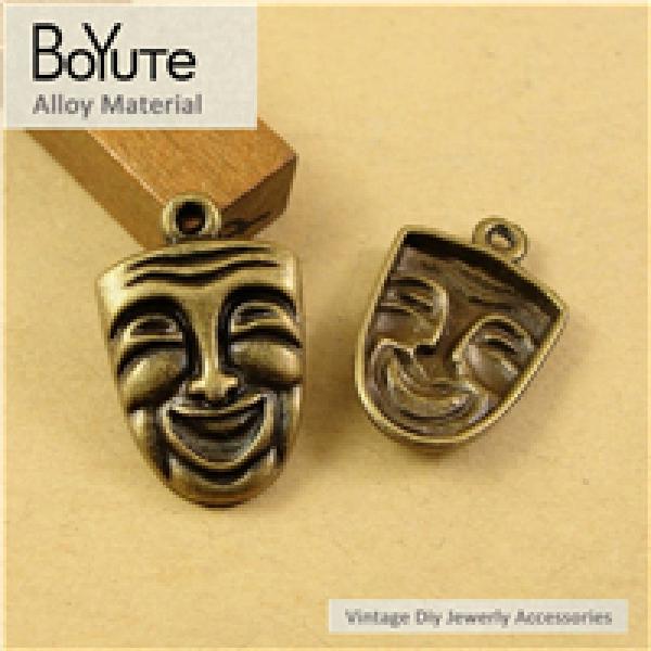 BoYuTe 24*15MM Antique Bronze Smile Mask Charms Pendants