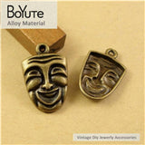 BoYuTe 24*15MM Antique Bronze Smile Mask Charms Pendants