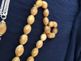 Yellow Fire Amber 925 Silver Tassels Rosary Teasbeh Chapelet